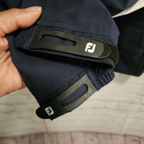 FootJoy Jacket Mens Medium Blue White Full Zip DryJoy Windbreaker Golf - Picture 4 of 14